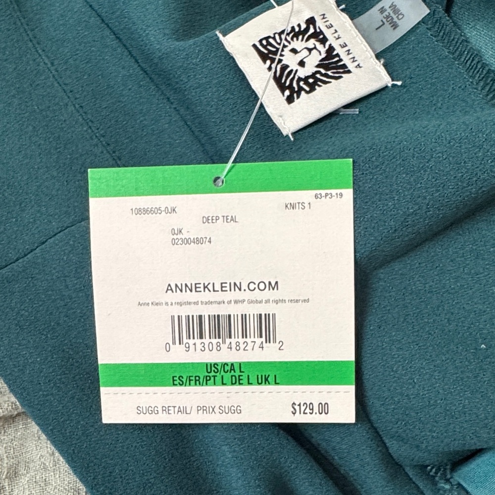 Anne Klein Deep Teal Blazer with Rolled Cuffs - Picture 5 of 5